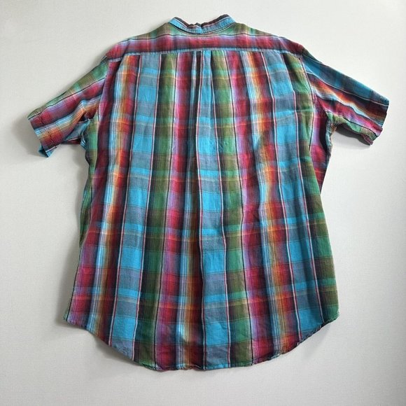 Polo Ralph Lauren Shirt Men’s Size XL Plaid Custom Fit Linen Blend Button Down - Picture 2 of 9